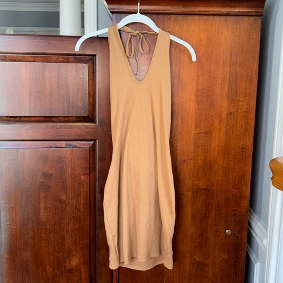 NWT Wild Fable Ribbed Bodycon Convertible Neck Tie Halter Mini Dress - Picture 4 of 7